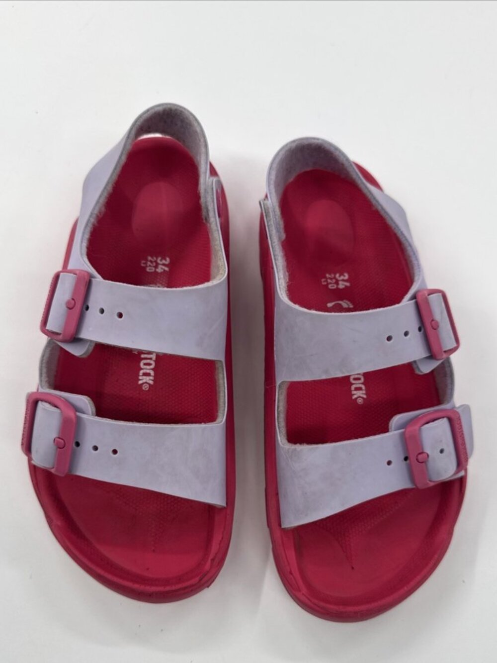 Birkenstock Sandals Youth Girls 3 Pink Mogami Buckle Waterproof Strappy Beach - Picture 2 of 9